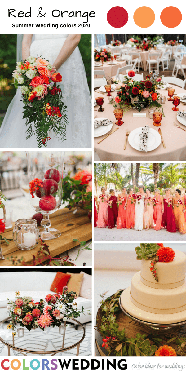 Summer Wedding Color Palettes 2020 - Red and Orange