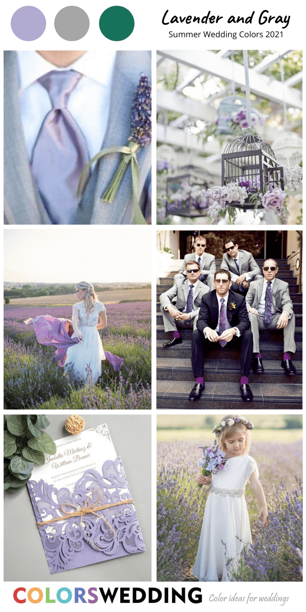 Summer Wedding Color Palettes 2021 - Lavender + Gray
