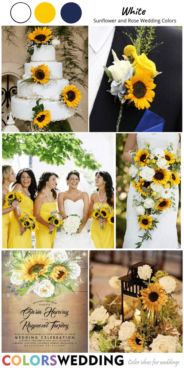 sunflower and rose wedding color sunflower and white rose