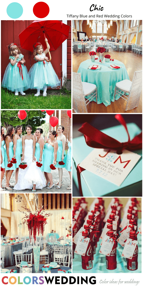 tiffany blue and red wedding colors chic