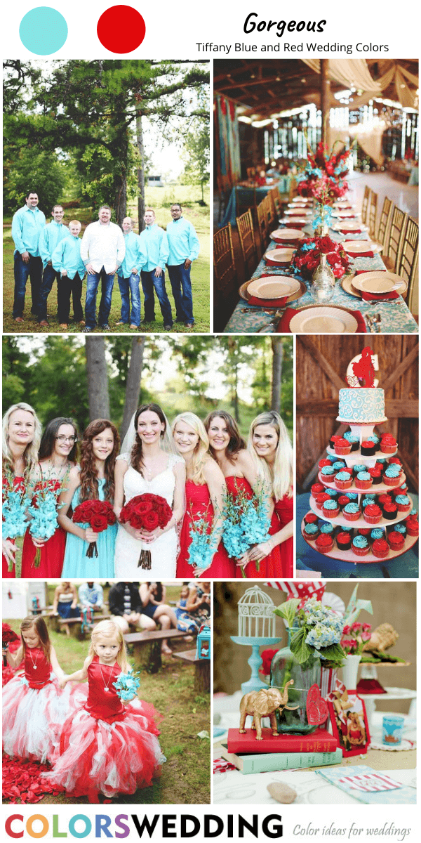 tiffany blue and red wedding colors gorgeous