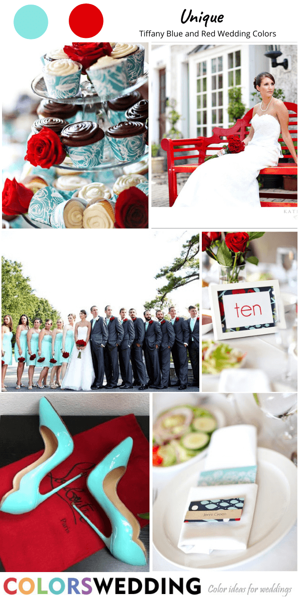 tiffany blue and red wedding colors unique