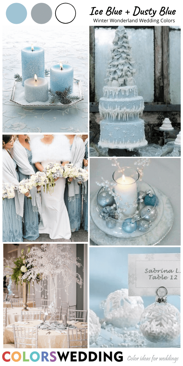winter wonderland wedding color ice blue dusty blue