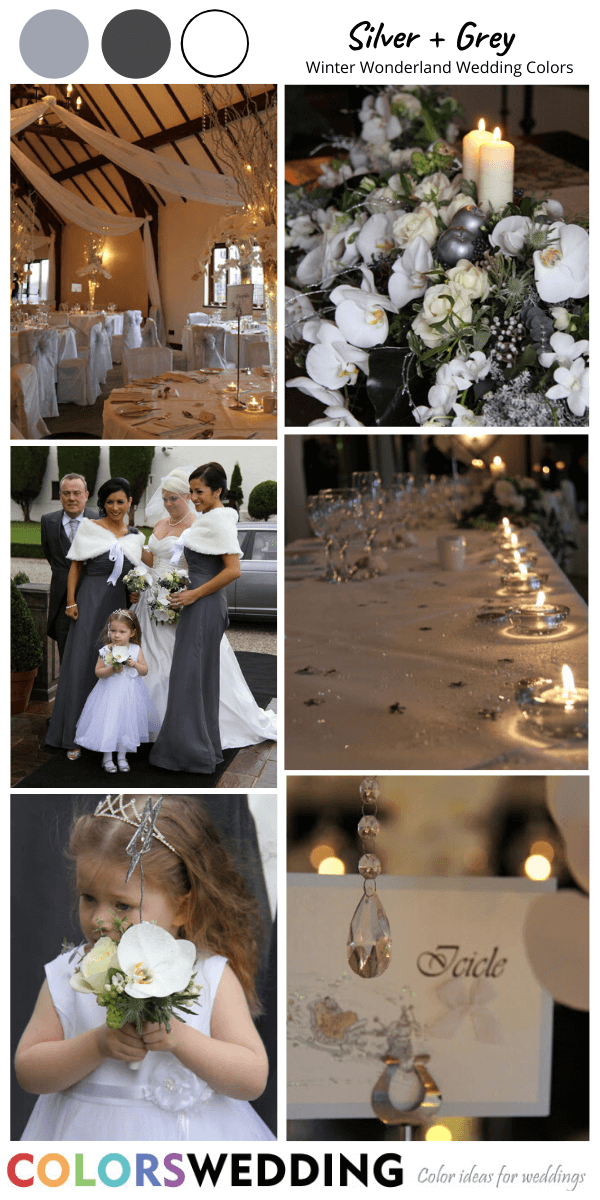 winter wonderland wedding color silver grey