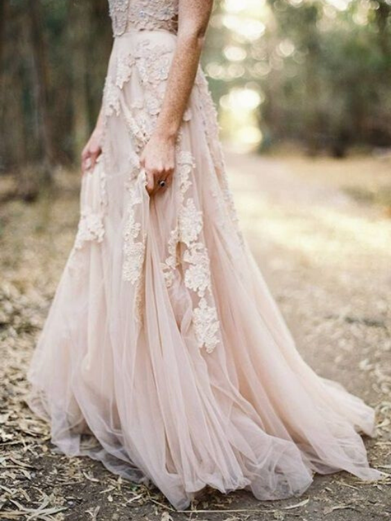 blush wedding dress for blush and burgundy summer wedding 2021