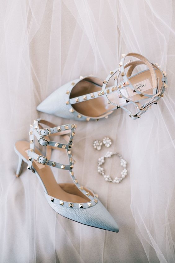 light blue wedding heel for summer wedding 2021