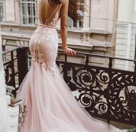 blush bridal gown for summer wedding color 2021
