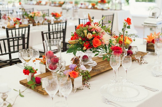 red and orange centerpieces1 for red and orange summer wedding 2020