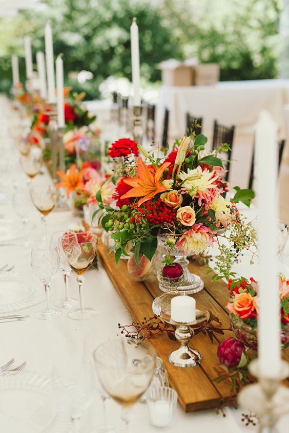 red and orange centerpieces2 for red and orange summer wedding 2020