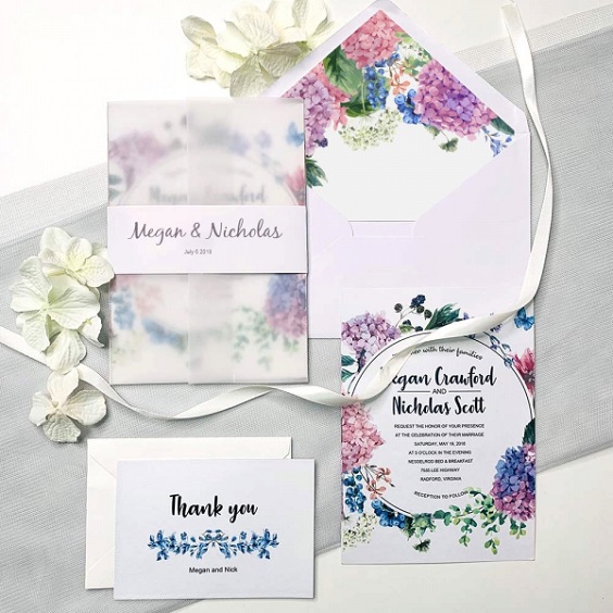 invitations2 for lilac and pink summer wedding 2020