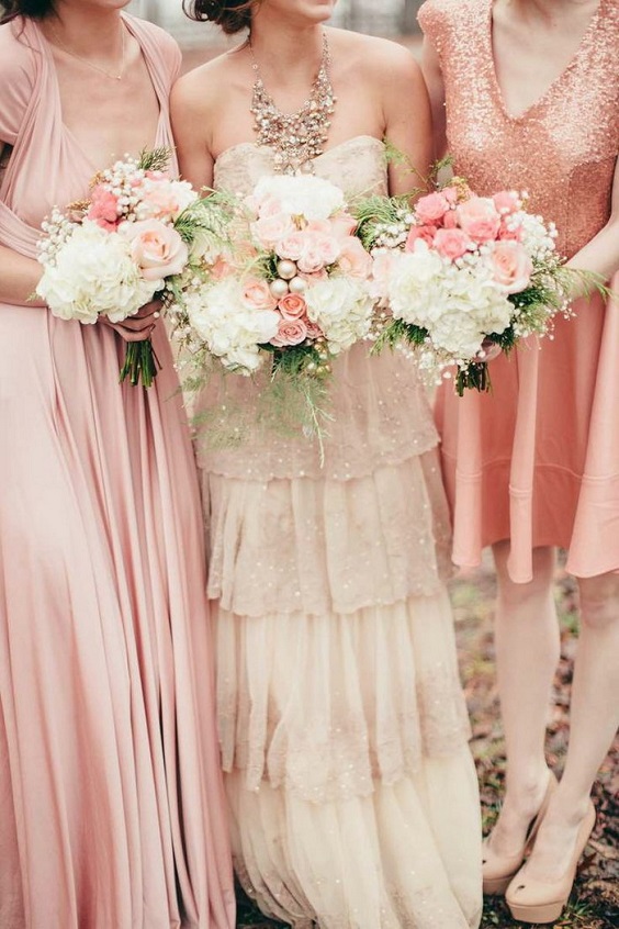 light pink bridesmaid dresses for light pink and gold summer wedding 2020