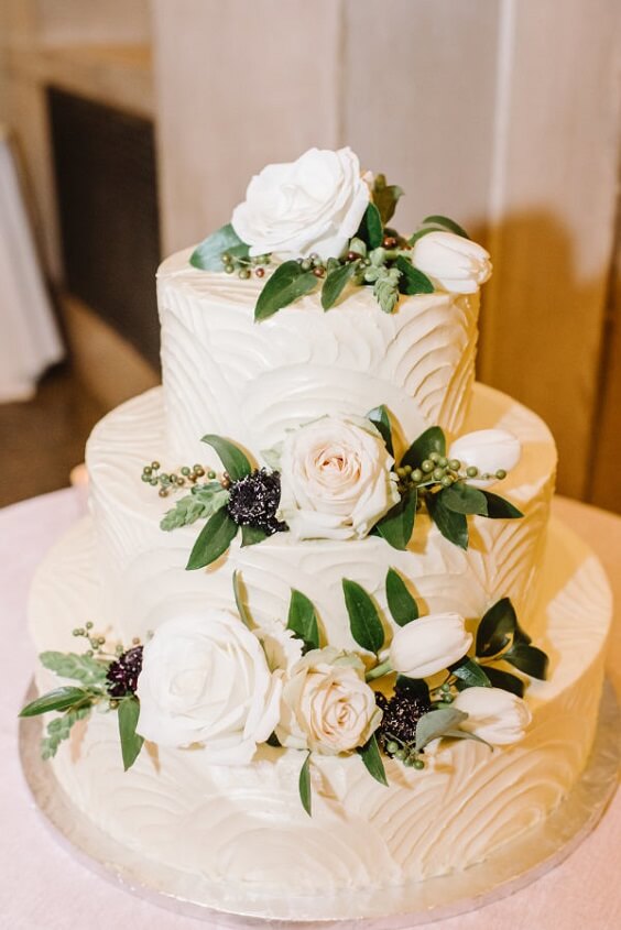 Wedding cake for Emerald Green, White and Dark Blue Winter Wedding 2020