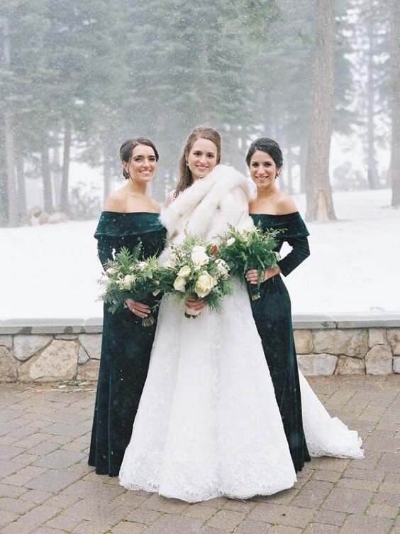 Colors Wedding | Emerald Green, White and Dark Blue Winter Wedding 2020 ...