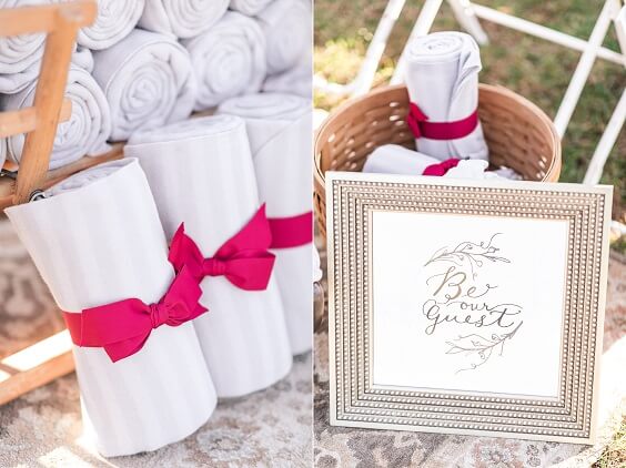 Wedding table linens for Grey, Dark Red and White Winter Wedding 2020