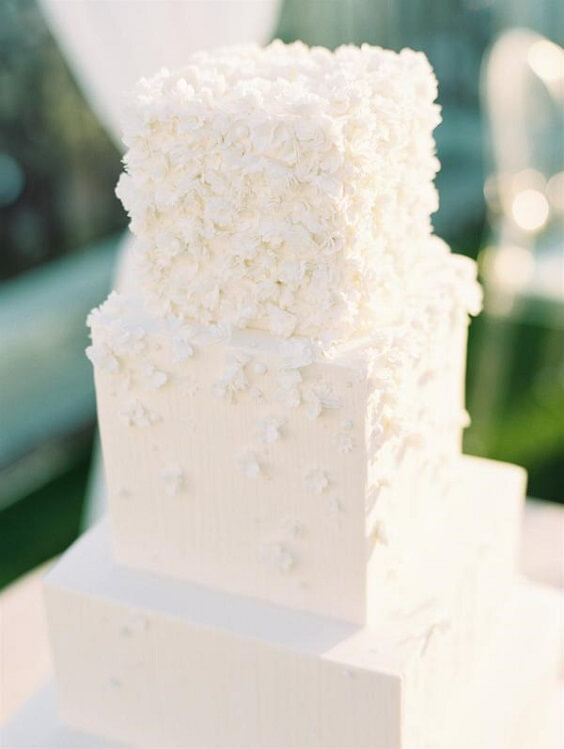 Wedding cake for White, Black and Silver Grey Winter Wedding 2020