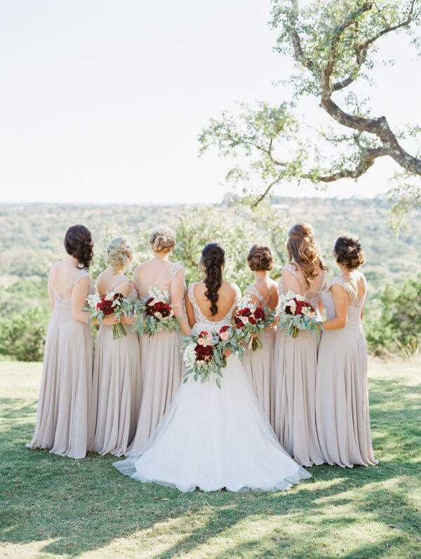 Off white bridesmaid dresses for Off White, Burgundy and Black Winter Wedding 2020