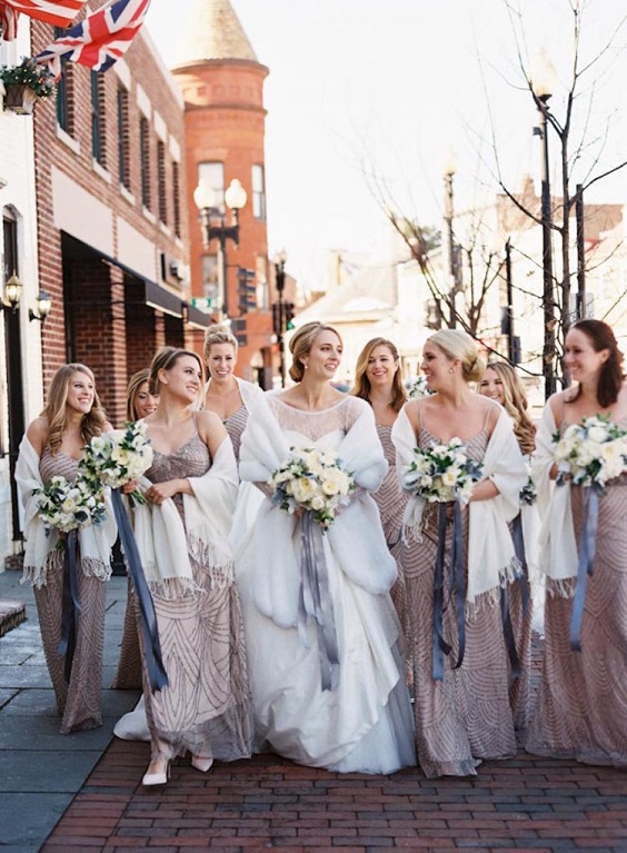 champagne bridesmaid dresses for champagne and blush winter wedding 2021