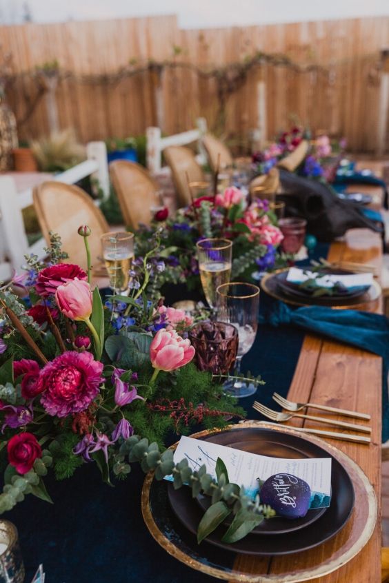navy and burgundy centerpieces for navy and burgundy fall wedding 2020