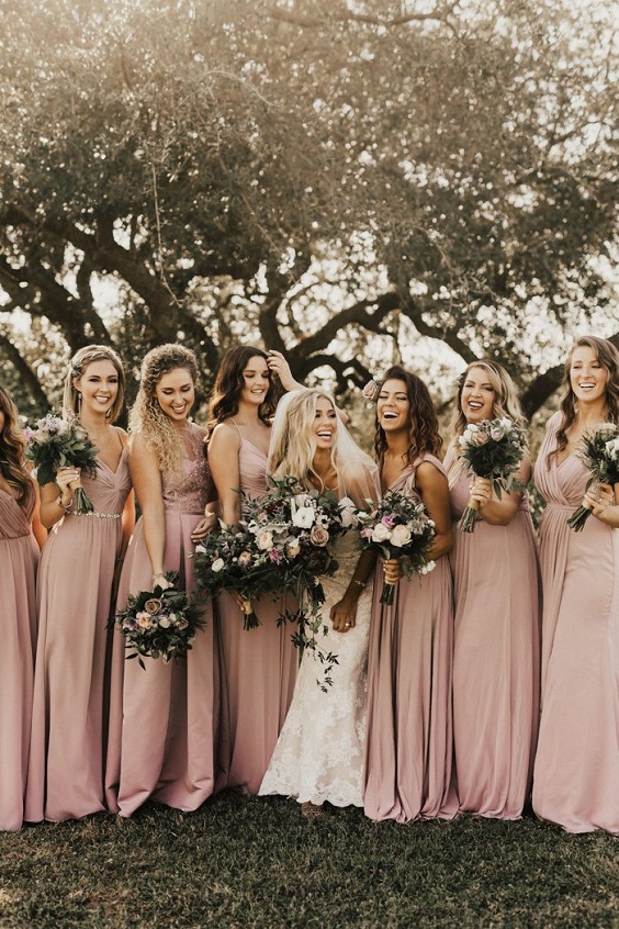 dusty rose bridesmaid dresses for dusty rose and sage green fall wedding 2020