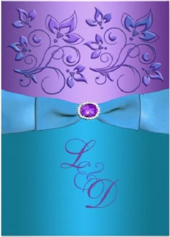 purple blue floral monogram wedding invite for white and gold august wedding color 2020
