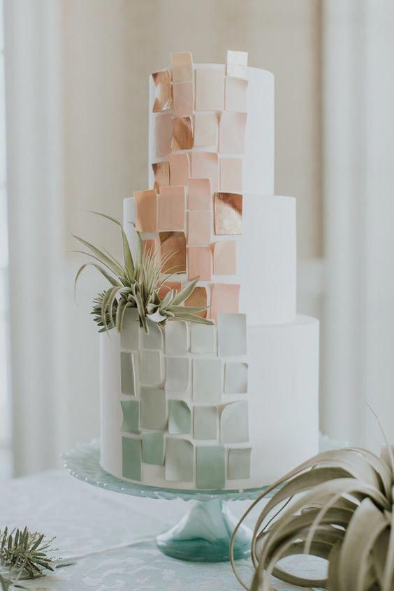 blush and mint wedding cake for mint and blush august wedding color 2020