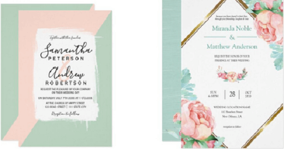 blush and mint wedding invites for mint and blush august wedding color 2020