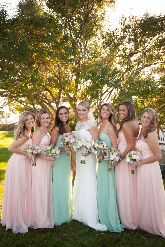 blush mint bridesmaid dresses for mint and blush august wedding color 2020