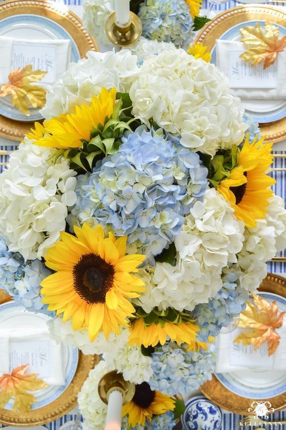 yellow and dusty blue wedding bouquets for yellow and dusty blue august wedding color 2020