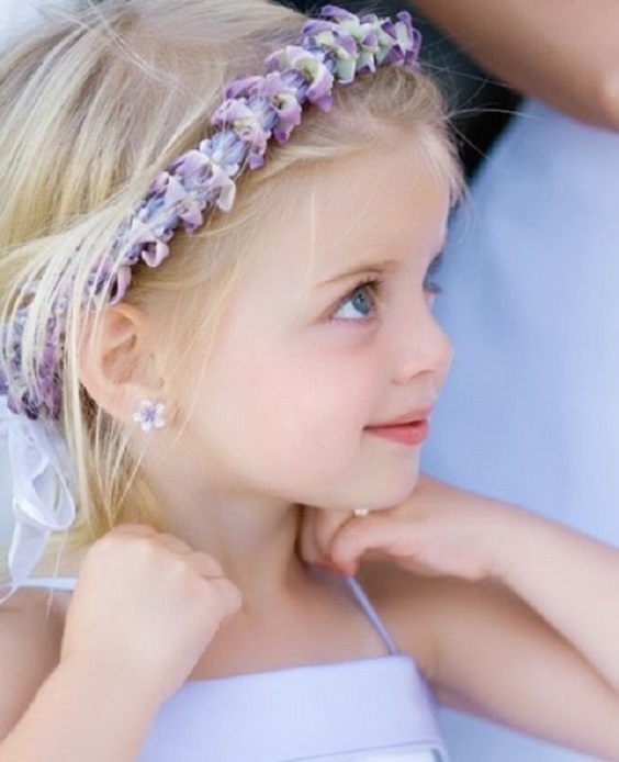flower girl lavender hair crown for lavender and green august wedding color 2020