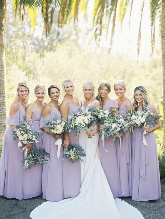 lavender bridesmaid dresses for lavender and green august wedding color 2020