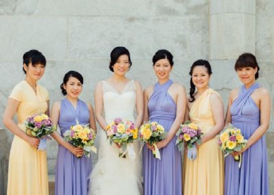 lavender bridesmaid dresses yellow bridesmaid dresses for lavender and yellow august wedding color 2020
