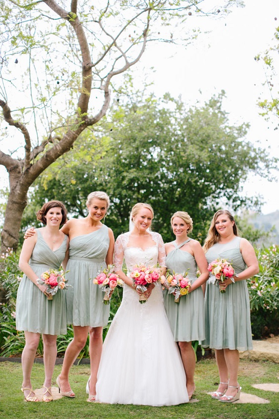 mint green bridesmaid dresses for mint and pink april wedding 2020
