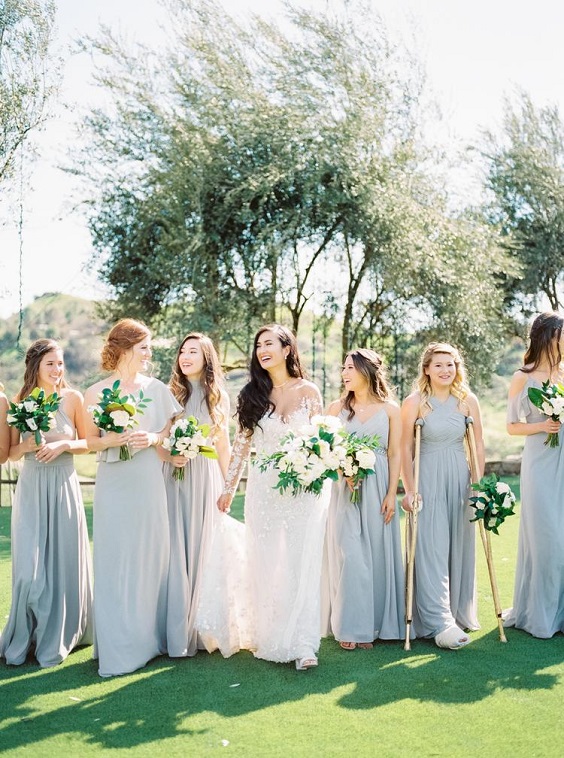 dusty blue bridesmaid dresses for dusty blue and green april wedding 2020