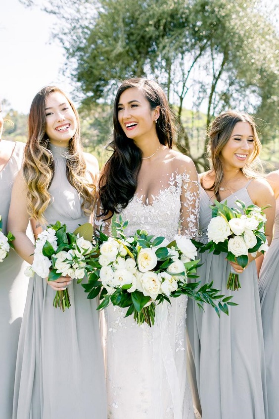 dusty blue bridesmaid dresses for dusty blue and green april wedding 2020