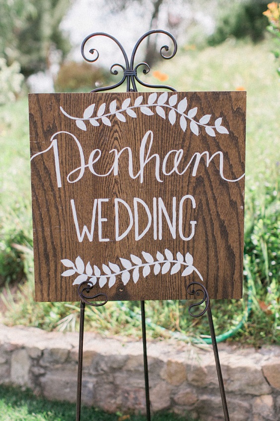 sign for white and green april wedding 2020