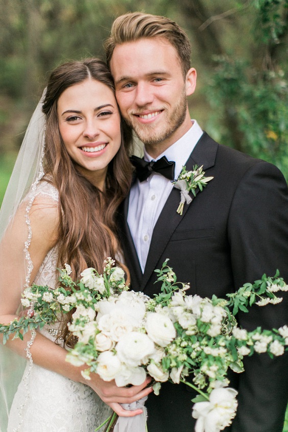 white and green buquet for white and green april wedding 2020