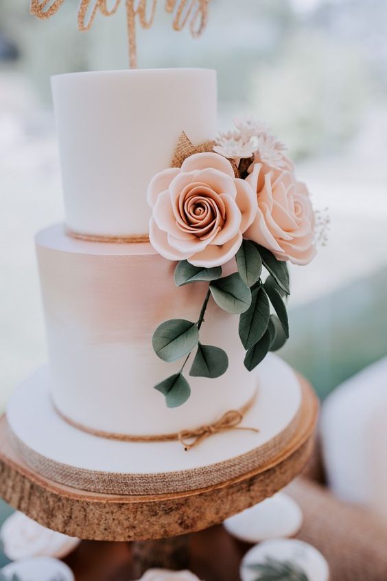 Blush and green wedding cake for blush and green april wedding 2020