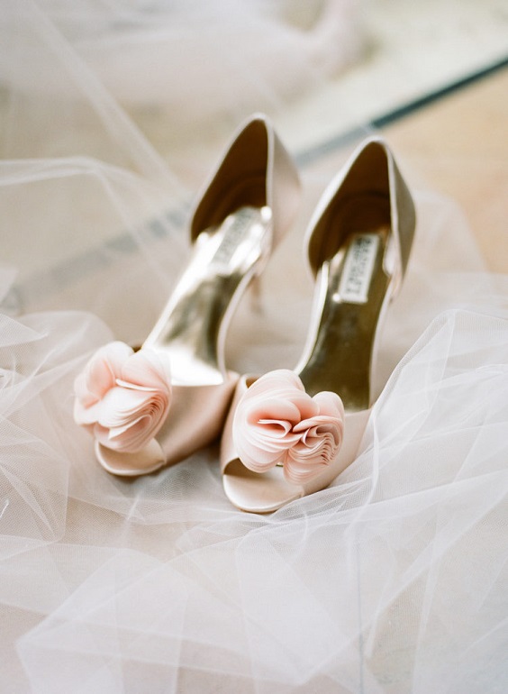 Blush wedding shoes for blush and green april wedding 2020