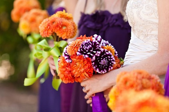 Purple and clearance orange wedding dresses