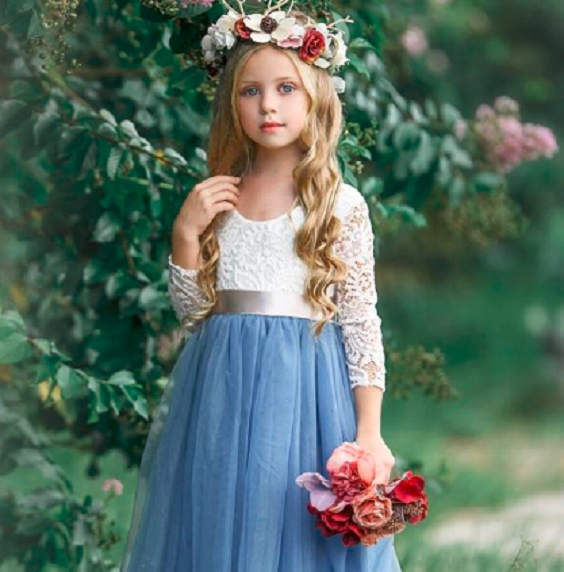 dusty blue and white flower girl dresses for dusty blue white october wedding colors 2020