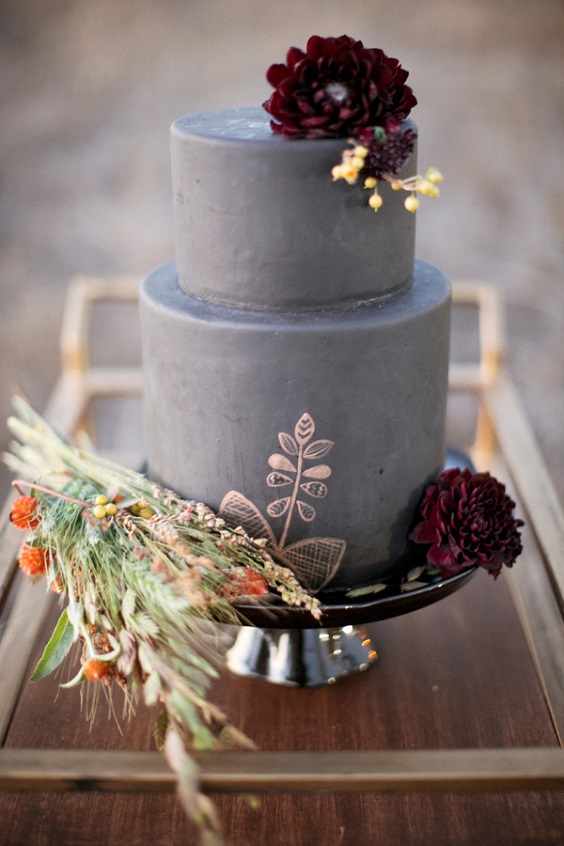 grey wedding cakes and burgundy cakes topper for grey burgundy october wedding colors 2020