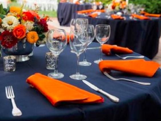 table decorations for navy blue and orange red white october wedding colors 2020