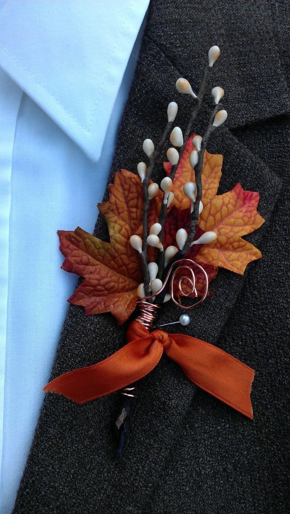 boutonniere for dark red october wedding colors 2020