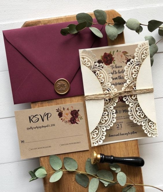 burgundy and taupe invitations for sage green and burgundy december wedding 2020