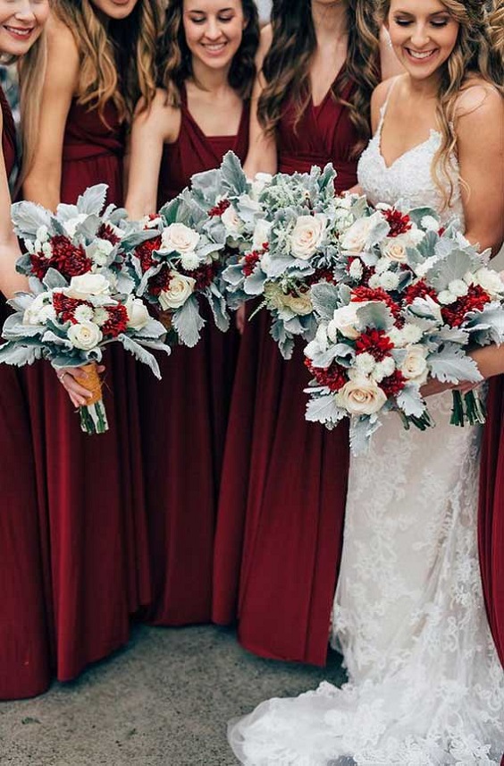 burgundy bridesmaid dresses for sage green and burgundy december wedding 2020