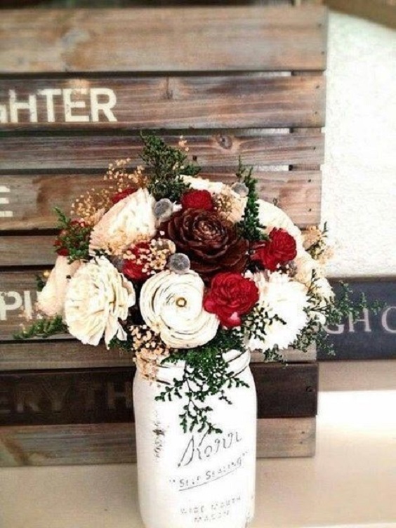 dark red and white roses for dark red and white december wedding 2020