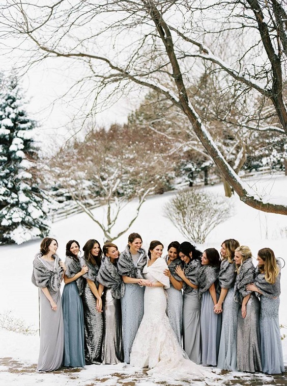 dusty blue and silvery bridesmaid dresses for dusty blue and silver december wedding 2020
