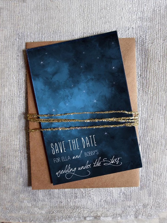navy blue save the date for navy blue and gold december wedding 2020