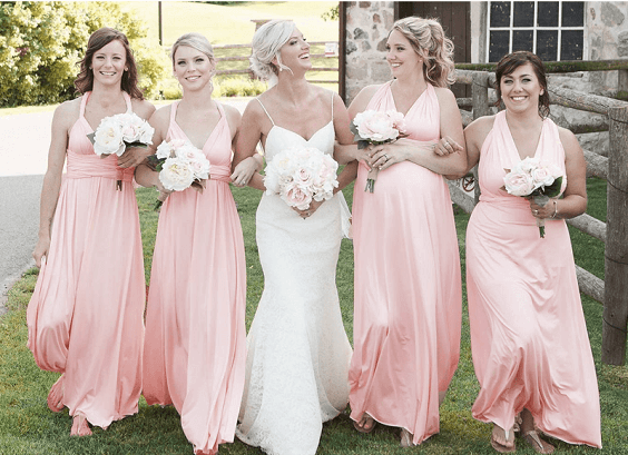 blush bridesmaid dresses for blush and light blue march wedding color 2021
