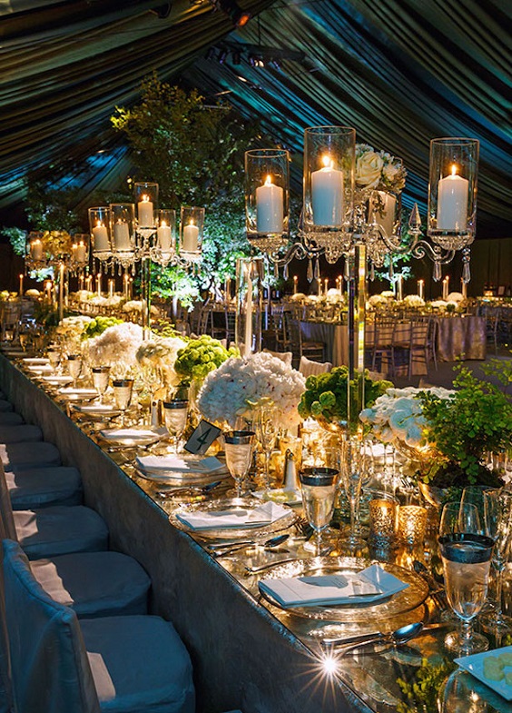 emerald and gold wedding setting with candles for emerald and gold march wedding color 2021